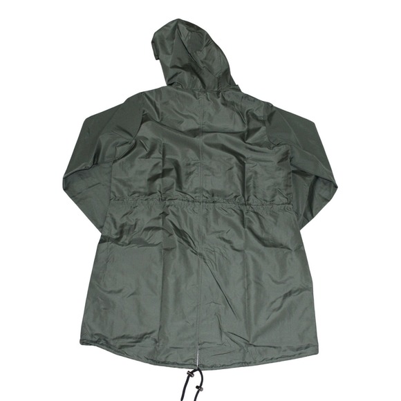 Long Tall Sally Green Hooded Rain Jacket Cinch Waist NWT US 8Tall - Picture 3 of 7